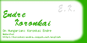 endre koronkai business card